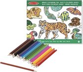 Dieren kleurboek met kleurpotloden set