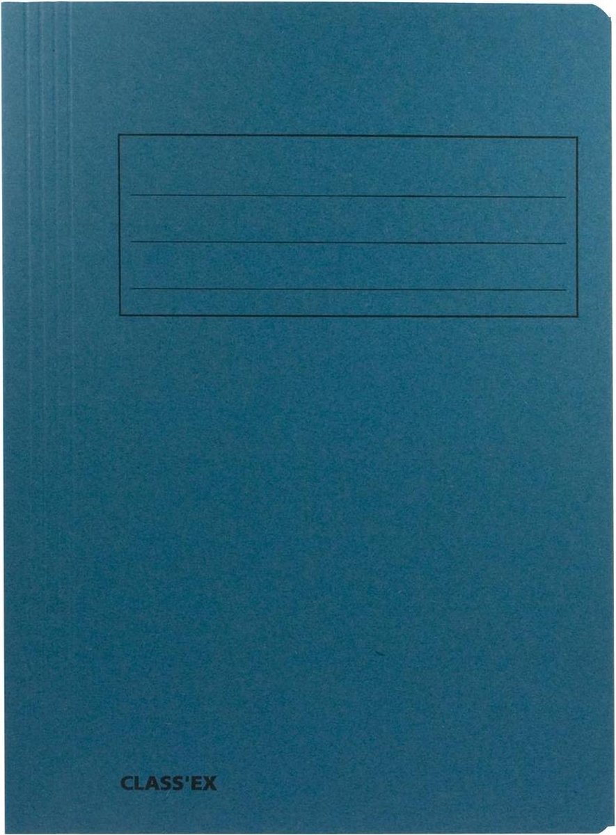 10x Class'ex dossiermap, 3 kleppen 23,7x32cm (voor A4), blauw