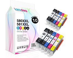 Inktdag inktcartridge voor Canon PGI-580XXL / CLI-581XXL inktcartridge, Canon 580/581 inktcartridges, Canon 580/ Canon 581 multipack van 10 kleuren…
