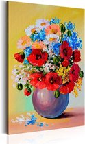 Schilderij - Stelletje wilde bloemen (print op canvas)