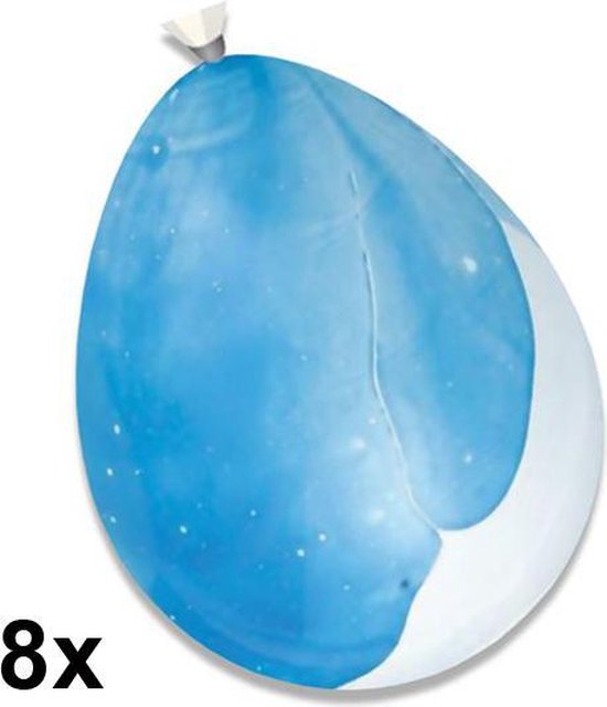 Marble ballonnen (gemarmerd) Blauw, 8 stuks, 30 cm