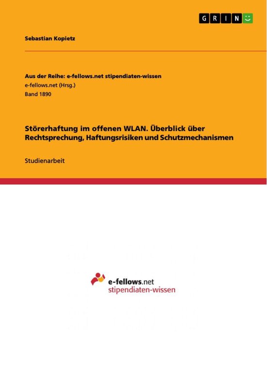 Störerhaftung im offenen WLAN. Überblick über Rechtsprech ... - cover