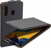 Pearlycase Lederlook Flip Case hoesje Zwart voor Samsung Galang Galaxy A30s