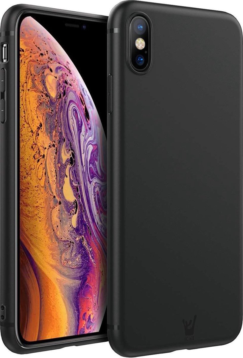 Zwart Hoesje geschikt voor Apple iPhone Xs Max Soft TPU Gel Siliconen Case