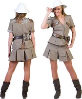 Funny Fashion - Jungle & Afrika Kostuum - Safari Ontdekker - Vrouw - Bruin - Maat 44-46 - Carnavalskleding - Verkleedkleding