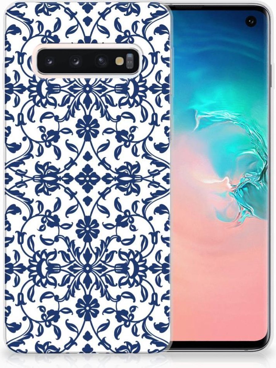 Samsung Galaxy S10 TPU Case Flower Blue