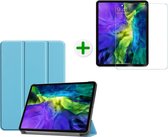 Tablet hoes geschikt voor iPad Pro 2021 en Screenprotector - 11 inch - Tablet hoes en Screenprotector - Licht Blauw