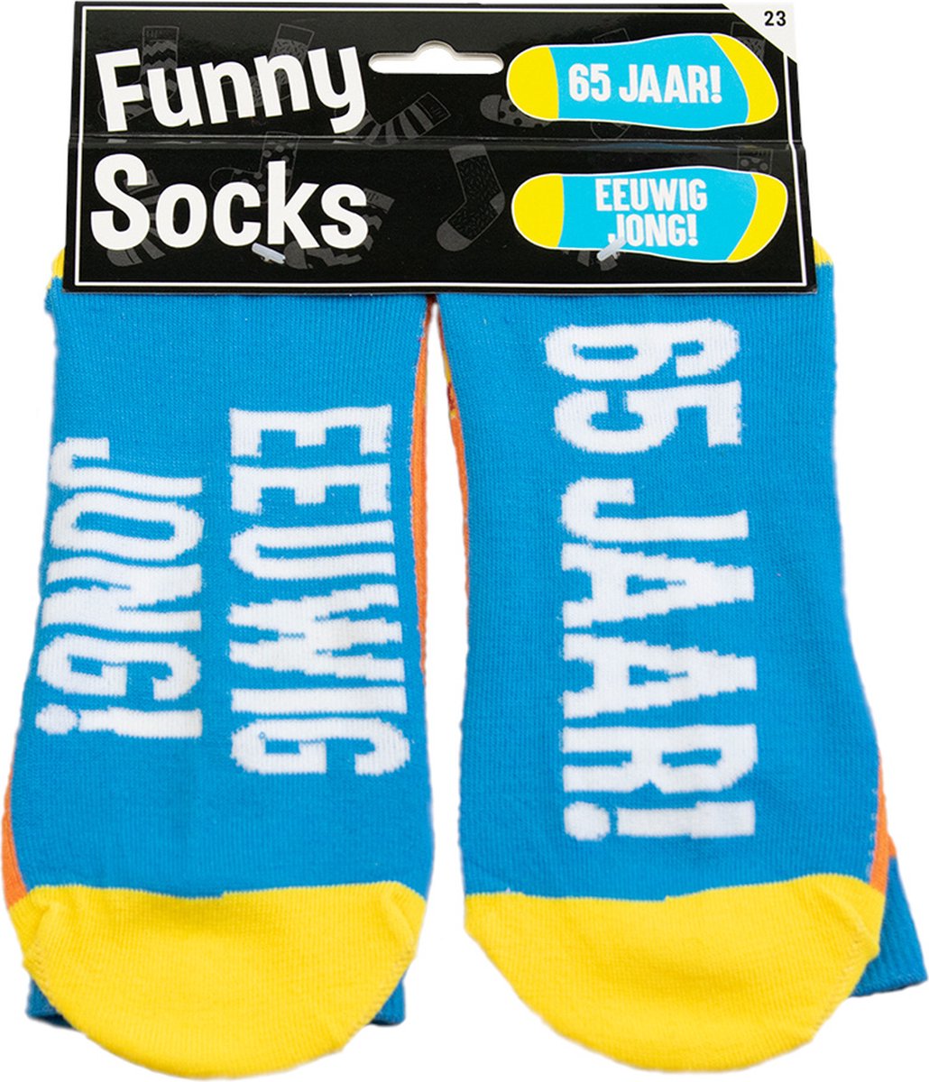 Paper Dreams Sokken Funny Socks 65 Jaar Katoen Oranje One-size