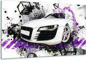 Schilderij Op Canvas Audi - Paars, Zwart, Wit - 120x70cm 1Luik - Foto Op Canvas - GroepArt 6000+ Schilderijen 0p Canvas Art Collectie - Wanddecoratie - Woonkamer - Slaapkamer - Canvas Print