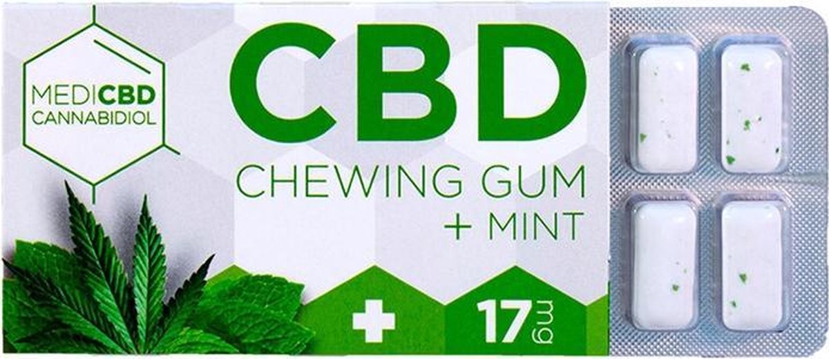 Goedkoopste 5 x MediCBD Mint CBD Kauwgom (17mg CBD