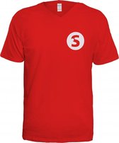 Shots V-Neck T-Shirt Men - Red -Size L  POS122L | Promotion Materials