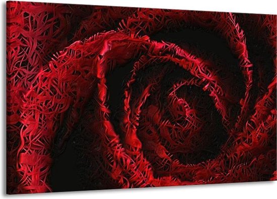 Canvas schilderij Roos | Rood, Zwart | | F001674