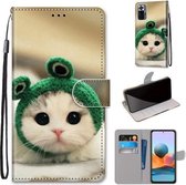 Voor Xiaomi Redmi Note 10 Pro Max / Note 10 Pro Gekleurde tekening Cross Texture Horizontale Flip PU lederen tas met houder & kaartsleuven & portemonnee & lanyard (Frog Kitten)