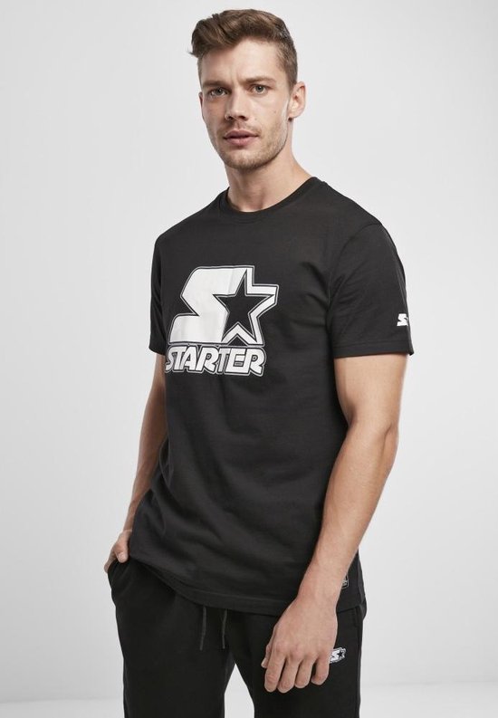 Starter Heren Tshirt M Contrast Logo Jersey Zwart