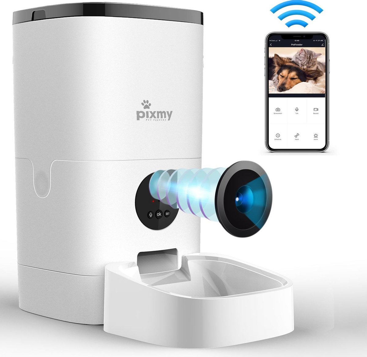 PIXMY - Automatische Voerbak - 4L - Wi-Fi - Met App en Full HD Camera