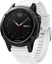 Siliconen Smartwatch bandje - Geschikt voor  Garmin Fenix 5 / 6 siliconen bandje - wit - Horlogeband / Polsband / Armband