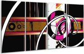 Peinture sur verre Abstrait | Rose, noir, blanc | 160x80cm 4 Liège | Tirage photo sur verre | F003456