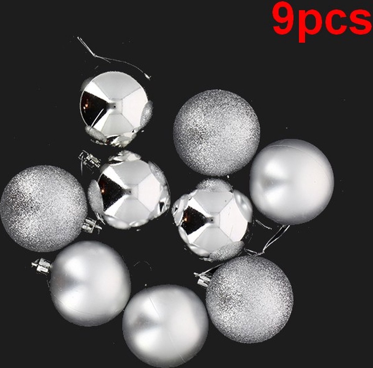 Kerstballen 9 stuks ZILVER Ø6cm - Plastic - Zilver - Argent - SILUMEN