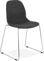 Alterego Design stoel 'DISTRIKT' met donkergrijze stof en verchroomd metalen voeten