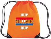 Sac à dos Hup Holland hup - sac de sport en nylon orange avec cordon de serrage - supporter des Nederland - Championnat d'Europe / Coupe du Monde / Fête du Roi