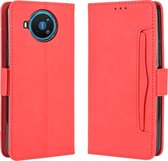 Nokia 8.3 Hoesje - Mobigear - Slide Wallet Serie - Kunstlederen Bookcase - Rood - Hoesje Geschikt Voor Nokia 8.3