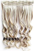 Clip in hairextensions 1 baan wavy bruin / blond - F12/613