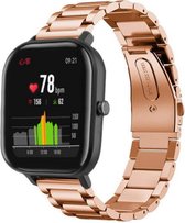 Stalen Smartwatch bandje - Geschikt voor  Xiaomi Amazfit GTS stalen band - rosé goud - Horlogeband / Polsband / Armband