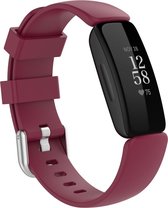 By Qubix Geschikt voor Fitbit Inspire 2 & Ace 3 - Sportbandje met gesp - Maat: Small - Bordeaux Smartwatchbandje bandje Armband Polsband Strap Band