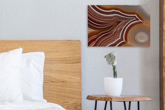Peintures sur toile - Gros plan d'une agate en couches - 30x20 cm - Décoration murale