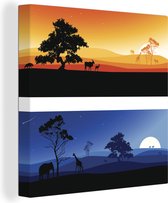 Une illustration de paysages africains sur toile 40x30 cm - petit - Tirage photo sur toile (Décoration murale salon / chambre)