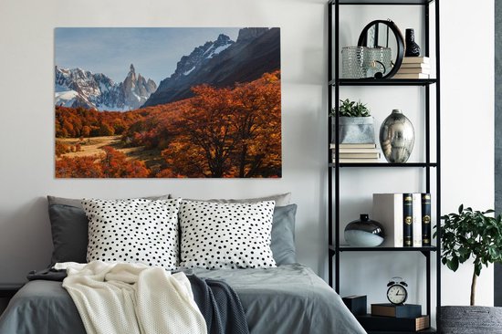 Le beau paysage du Cerro Chaltén à l'automne Toile 140x90 cm - Tirage photo sur toile (Décoration murale salon / chambre)