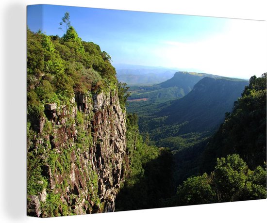 Canvas Schilderij Panorama op het Laagveld bij de Blyde rivier in Zuid-Afrika - 60x40 cm - Wanddecoratie