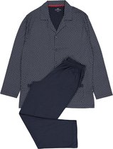 Gotzburg heren pyjama met knoopjes - blauw met rood en wit dessin - Maat: S