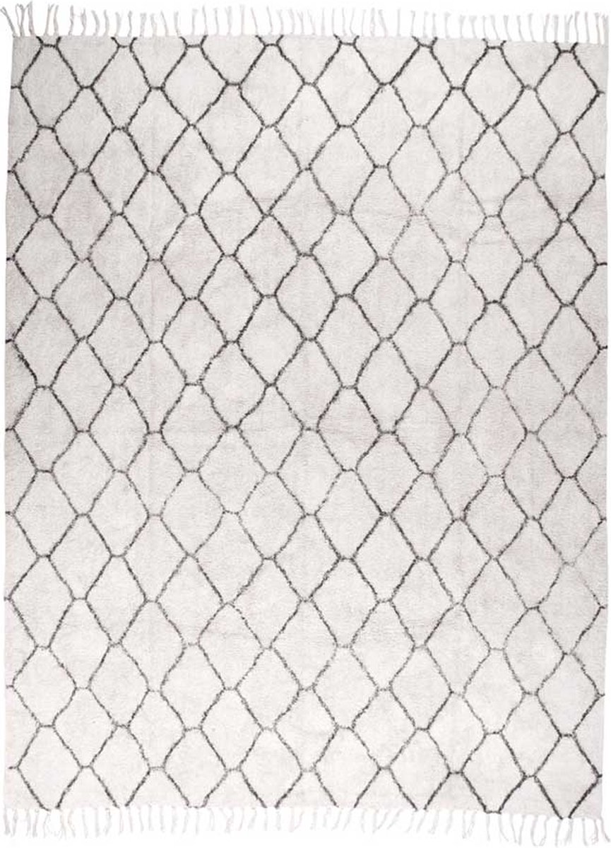 Artichok Jeannet Vloerkleed Gebroken Wit - Rechthoekig - Laagpolig - Scandinavisch - Zacht Kleed - met Patroon - 240 x 180 cm