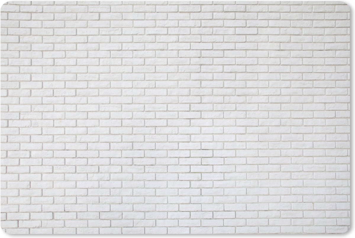 Muismat Muur textuur - Textuur van een muur met witte bakstenen muismat rubber - 27x18 cm - Muismat met foto