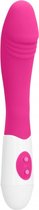 GC Ribbed-Siliconen Vibrator met Ribbels - Roze