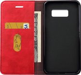 Mobigear Stitching Bookcase Hoesje - Geschikt voor Samsung Galaxy S8 - Rood