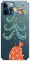 Trendy Cute Christmas Patterned Case Clear TPU Cover Phone Cases Voor iPhone 12 Pro Max (Big Christmas Tree)