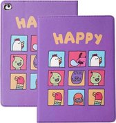 Horizontale leren flip-hoes met houder en slaap- / wekfunctie voor iPad 9.7 (2018) & (2017) (Happy Speed Dial)