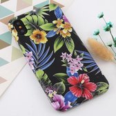 Voor iPhone XS Max Flower Pattern TPU Protecitve Case (Black Background Flower)