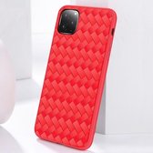 Voor iPhone 11 Pro JOYROOM Milan Series Weave Plaid Texture TPU beschermhoes (rood)