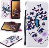 Voor Samsung Galaxy A6 + (2018) Gekleurd tekeningpatroon Horizontaal Flip TPU + PU lederen hoesje met houder & kaartsleuven & portemonnee & lanyard (Rainbow Girl)