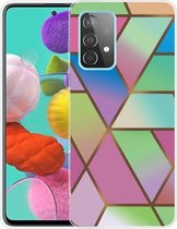Voor Samsung Galaxy A32 4G Frosted Fashion Marble Shockproof TPU beschermhoes (Rhombus Gradient)