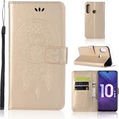 Windgong Uil Embossing Patroon Horizontale Flip Leren Case met Houder & Kaartsleuven & Portemonnee Voor Huawei Honor 10i / Honor 20 Lite (Goud)