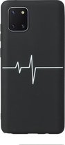 Voor Samsung Galaxy A81 Black Frosted Painted TPU beschermhoes (hartslag)