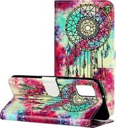 Voor Samsung Galaxy A41 Gekleurde Tekening Marmer Patroon Horizontale Flip PU Lederen Case met Houder & Kaartsleuven & Portemonnee (vlinder Windgong)