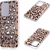 Voor Galaxy S20 Ultra Plating Marble Pattern Soft TPU beschermhoes (Leopard)