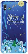 Voor Galaxy A10 Trendy schattig kerstpatroon doorzichtig TPU beschermhoes (Ice World)