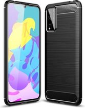 Voor Huawei Honor Play 4T Pro Brushed Texture Carbon Fiber TPU Case (Zwart)