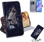 Voor Huawei P Smart S / Enjoy 10S / Y8P Gekleurde Tekening Horizontale Flip Leren Case met Houder & Kaartsleuf & Portemonnee (Leeuw)